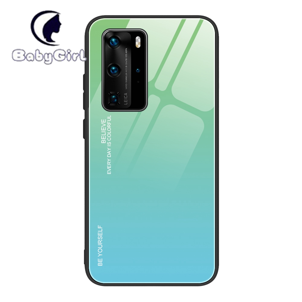 Huawei P20 Lite P20 Pro P30 Lite P30 Pro P40 Lite E P40 Pro+ Plus Gradient Tempered Glass Cover Case