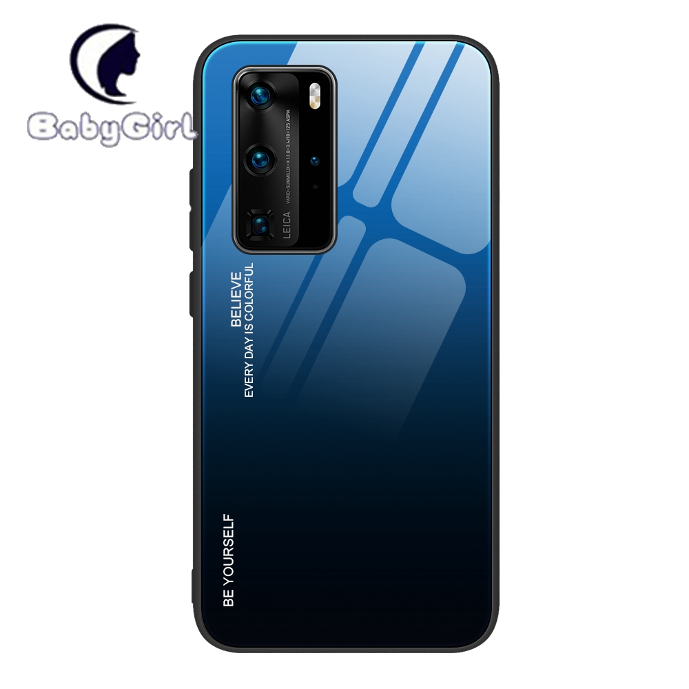 Huawei P20 Lite P20 Pro P30 Lite P30 Pro P40 Lite E P40 Pro+ Plus Gradient Tempered Glass Cover Case