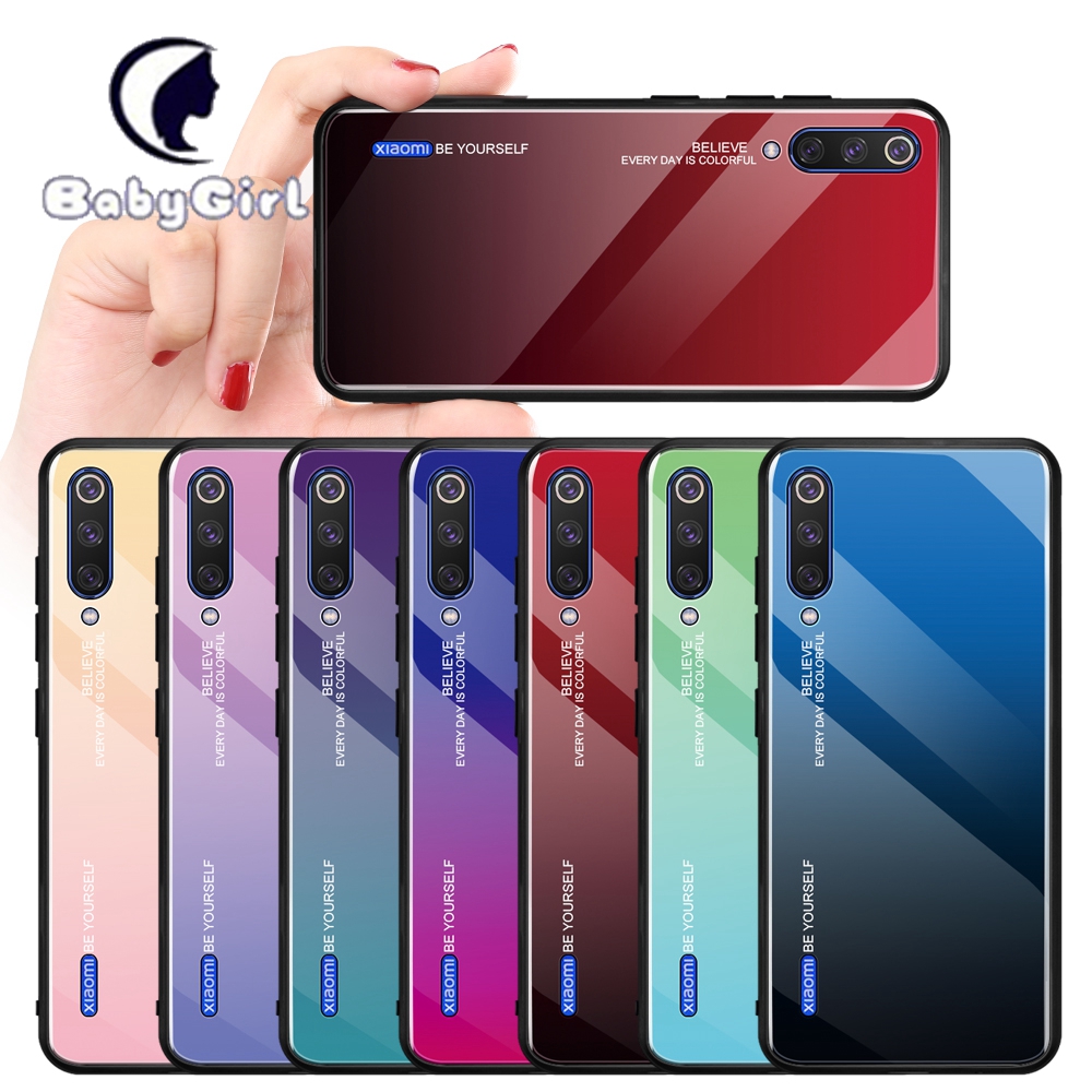 Xiaomi Mi A1 Mi A2 Lite Mi A3 Lite Mi CC9 Pro Mi CC9e Gradient Glass Case Cover Protective Shell