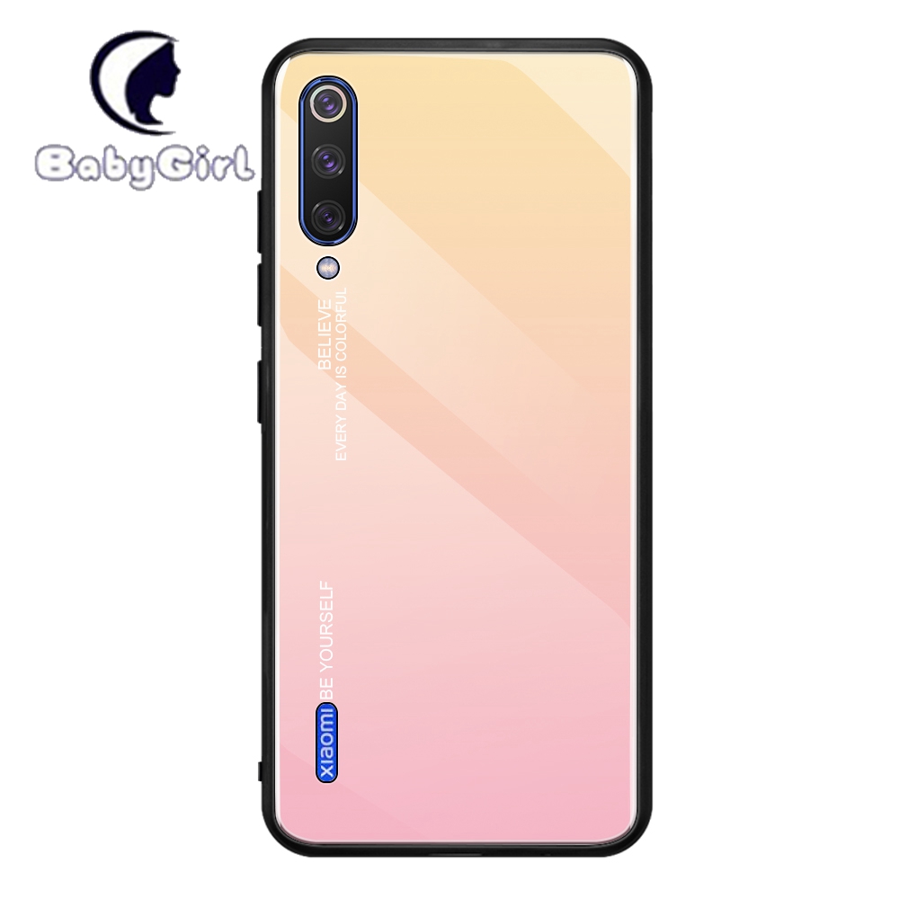 Xiaomi Mi A1 Mi A2 Lite Mi A3 Lite Mi CC9 Pro Mi CC9e Gradient Glass Case Cover Protective Shell