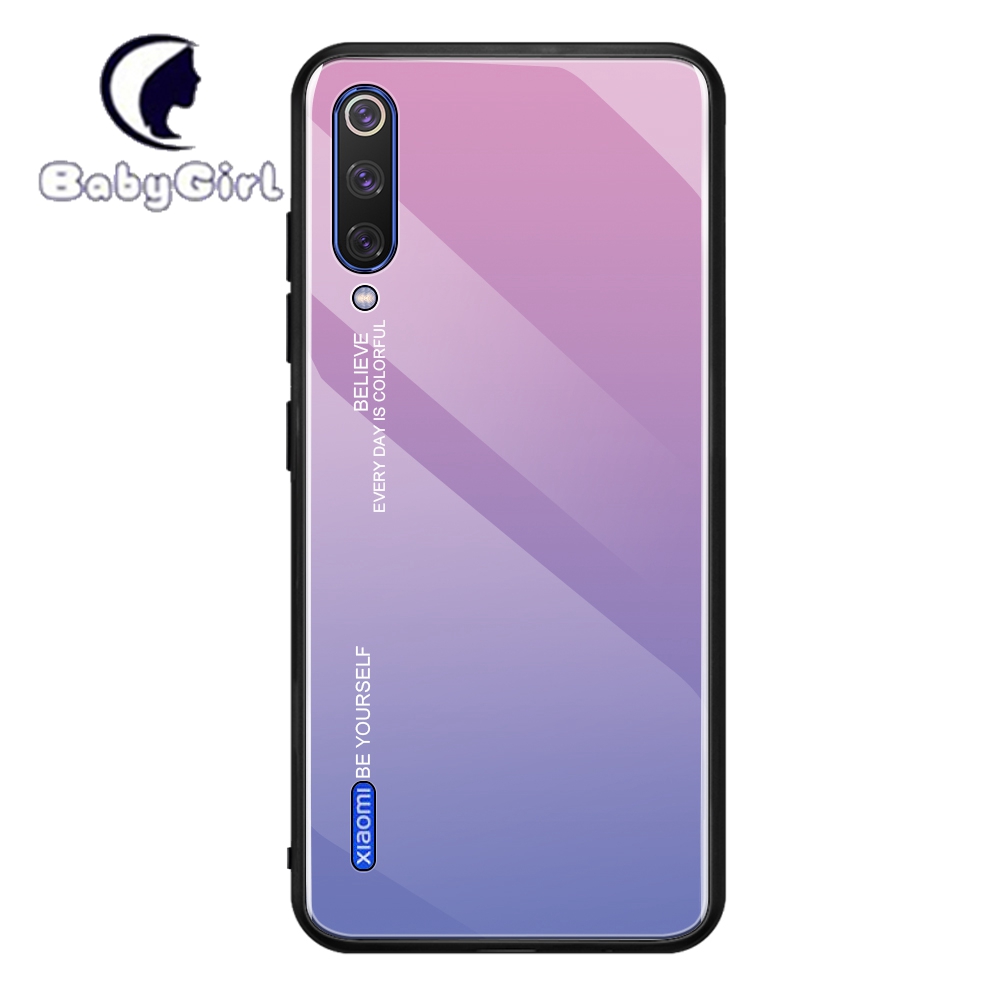 Xiaomi Mi A1 Mi A2 Lite Mi A3 Lite Mi CC9 Pro Mi CC9e Gradient Glass Case Cover Protective Shell