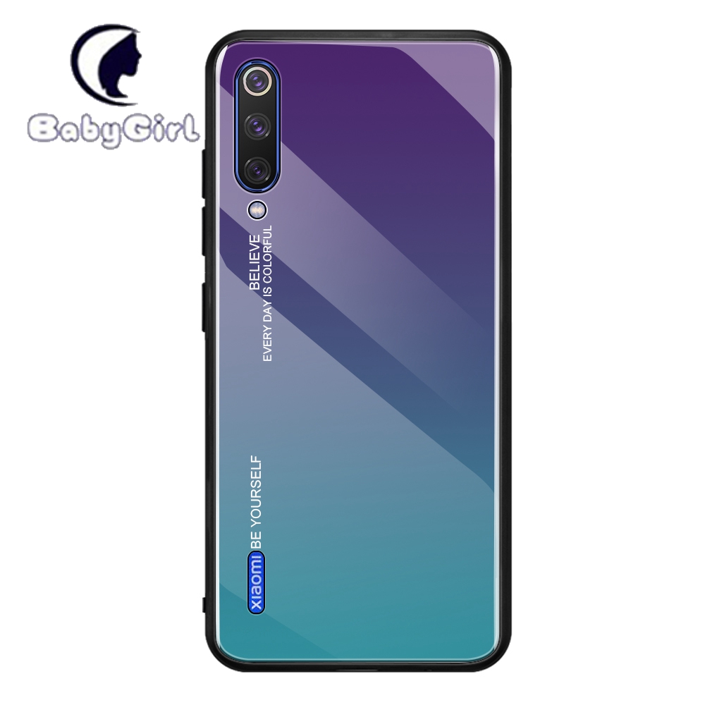Xiaomi Mi A1 Mi A2 Lite Mi A3 Lite Mi CC9 Pro Mi CC9e Gradient Glass Case Cover Protective Shell