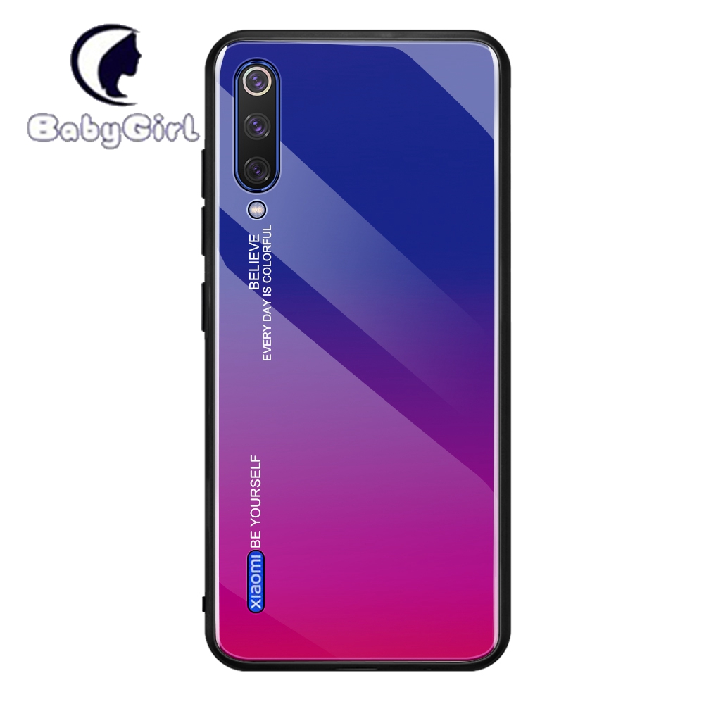 Xiaomi Mi A1 Mi A2 Lite Mi A3 Lite Mi CC9 Pro Mi CC9e Gradient Glass Case Cover Protective Shell