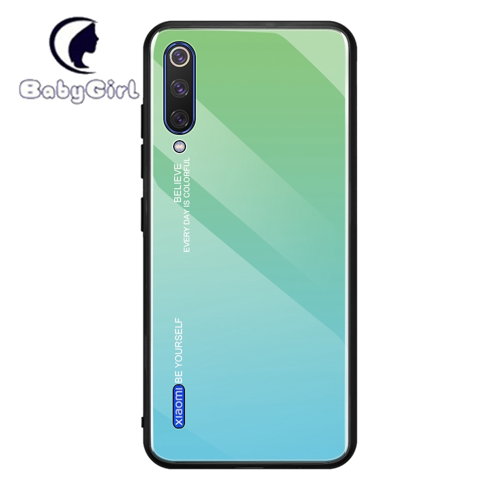 Xiaomi Mi A1 Mi A2 Lite Mi A3 Lite Mi CC9 Pro Mi CC9e Gradient Glass Case Cover Protective Shell