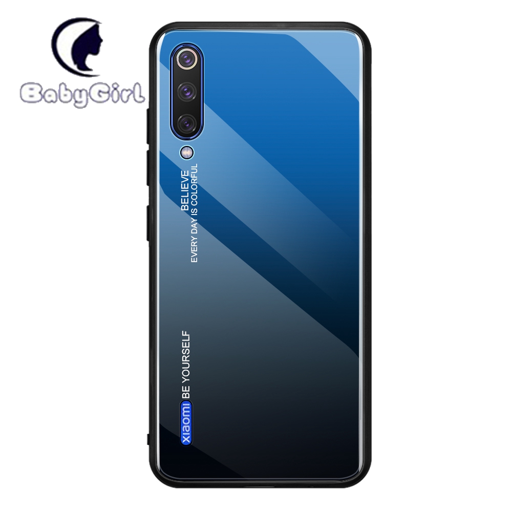 Xiaomi Mi A1 Mi A2 Lite Mi A3 Lite Mi CC9 Pro Mi CC9e Gradient Glass Case Cover Protective Shell