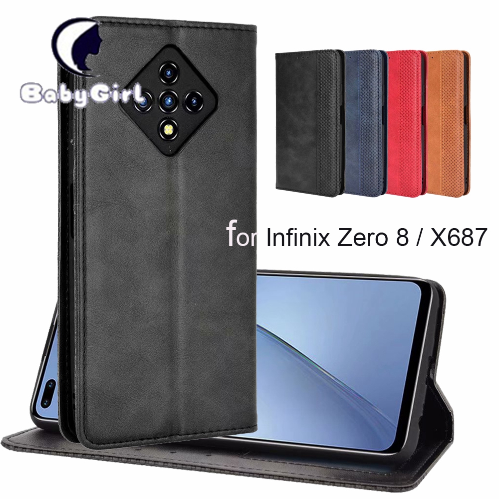 Infinix Zero 8 Case, Wallet Flip Folio Cover with ID&amp;Credit Cards Pocket for Infinix Zero 8 X687