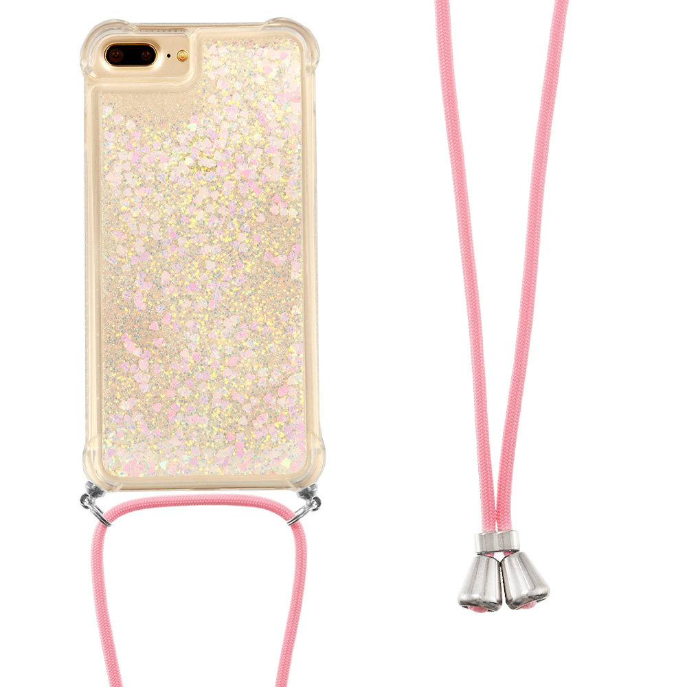Liquid Bling Glitter Case For iPhone 6s Plus/iPhone 6 Plus/iPhone 7 Plus/iPhone 8 Plus with Lanyard