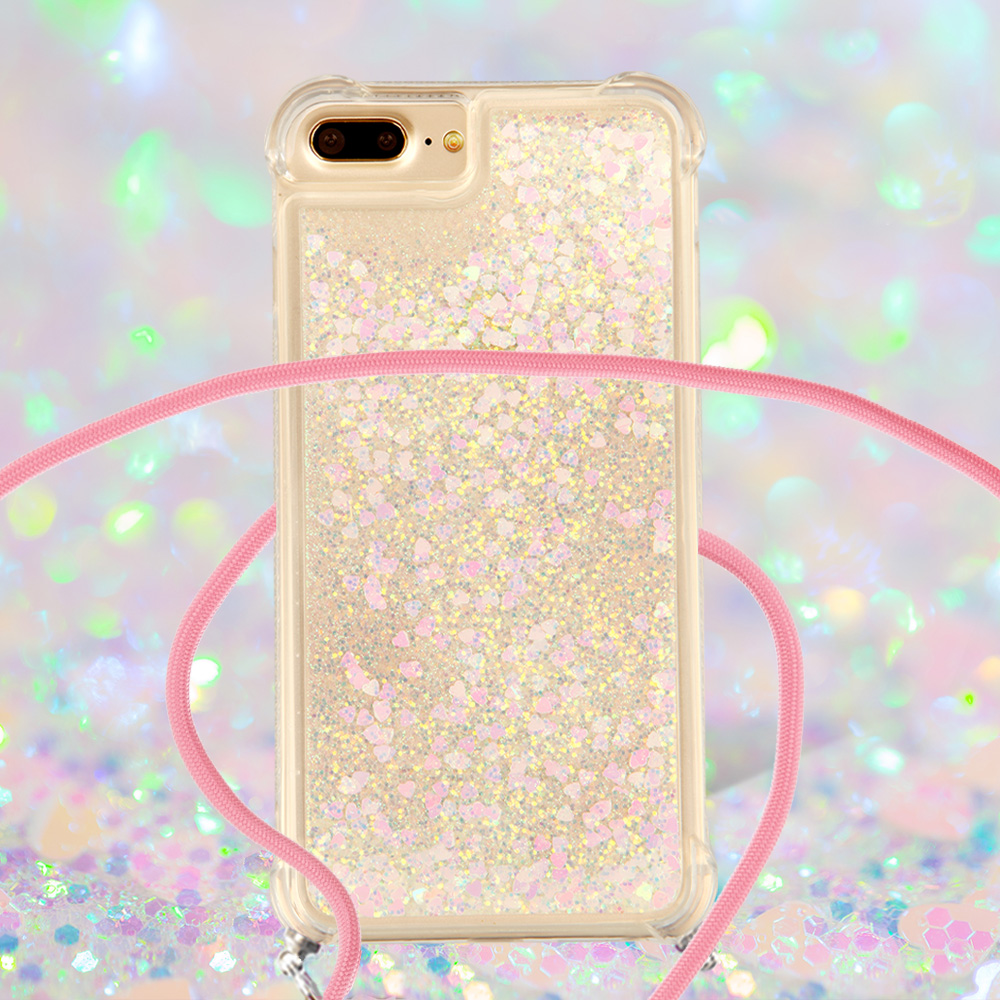 Liquid Bling Glitter Case For iPhone 6s Plus/iPhone 6 Plus/iPhone 7 Plus/iPhone 8 Plus with Lanyard