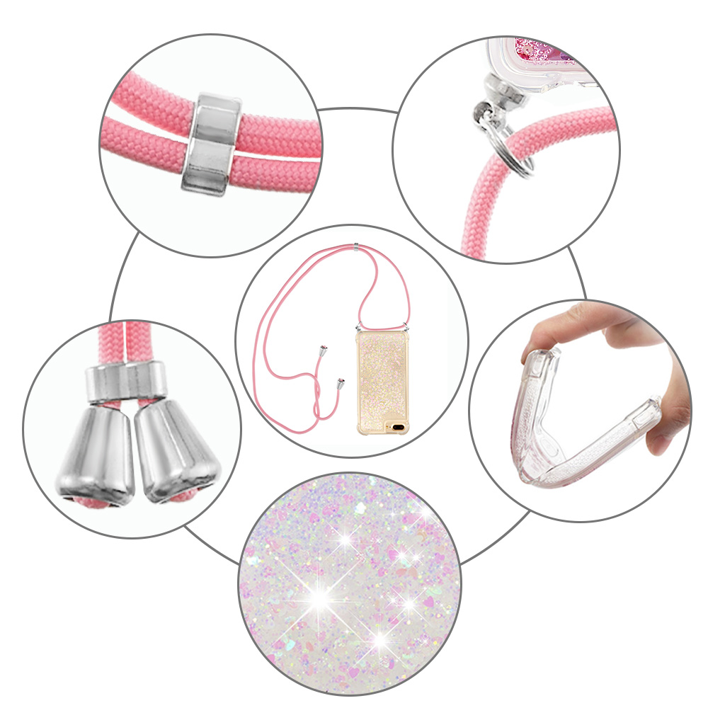 Liquid Bling Glitter Case For iPhone 6s Plus/iPhone 6 Plus/iPhone 7 Plus/iPhone 8 Plus with Lanyard