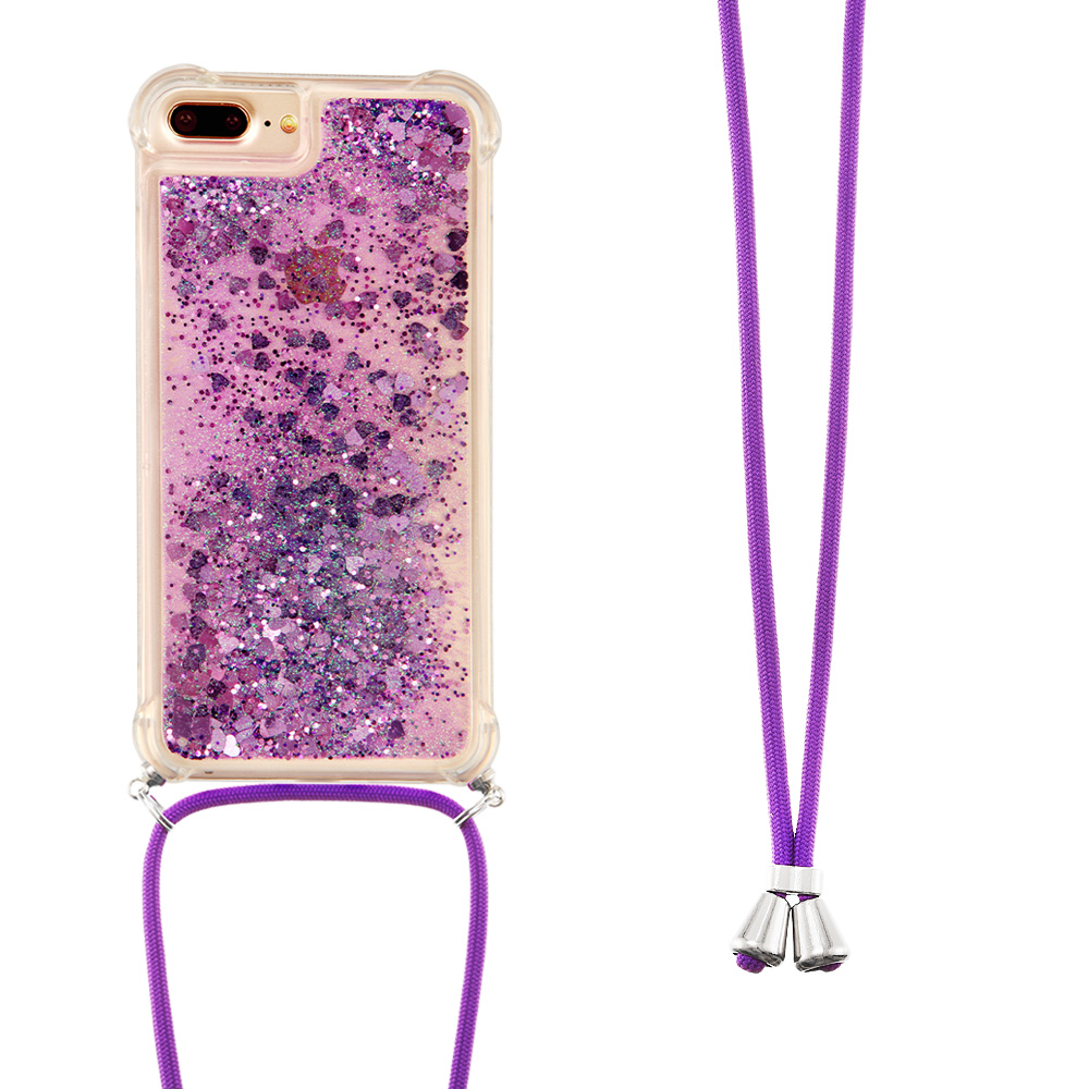 Liquid Bling Glitter Case For iPhone 6s Plus/iPhone 6 Plus/iPhone 7 Plus/iPhone 8 Plus with Lanyard