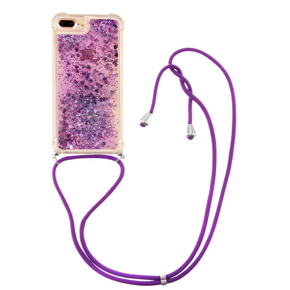 Liquid Bling Glitter Case For iPhone 6s Plus/iPhone 6 Plus/iPhone 7 Plus/iPhone 8 Plus with Lanyard