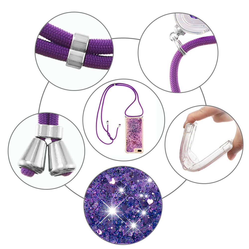 Liquid Bling Glitter Case For iPhone 6s Plus/iPhone 6 Plus/iPhone 7 Plus/iPhone 8 Plus with Lanyard
