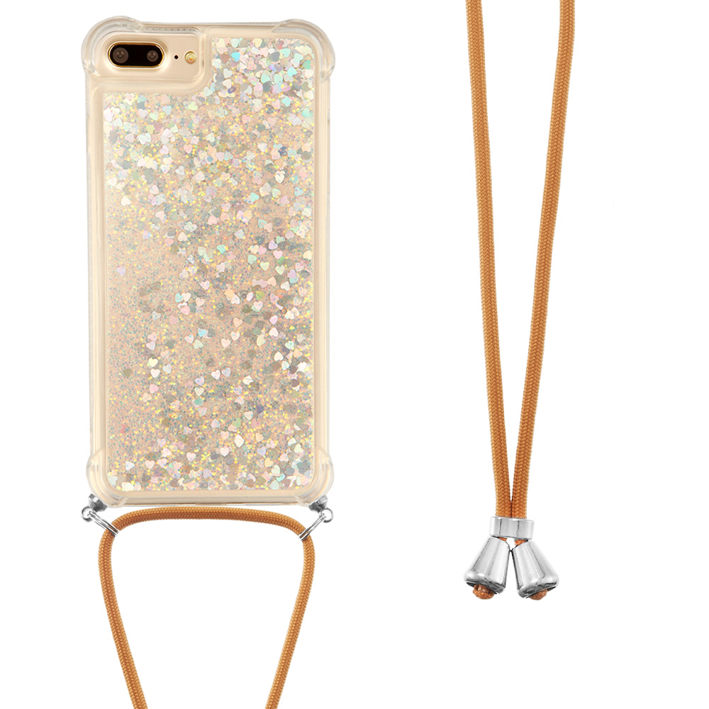 Liquid Bling Glitter Case For iPhone 6s Plus/iPhone 6 Plus/iPhone 7 Plus/iPhone 8 Plus with Lanyard
