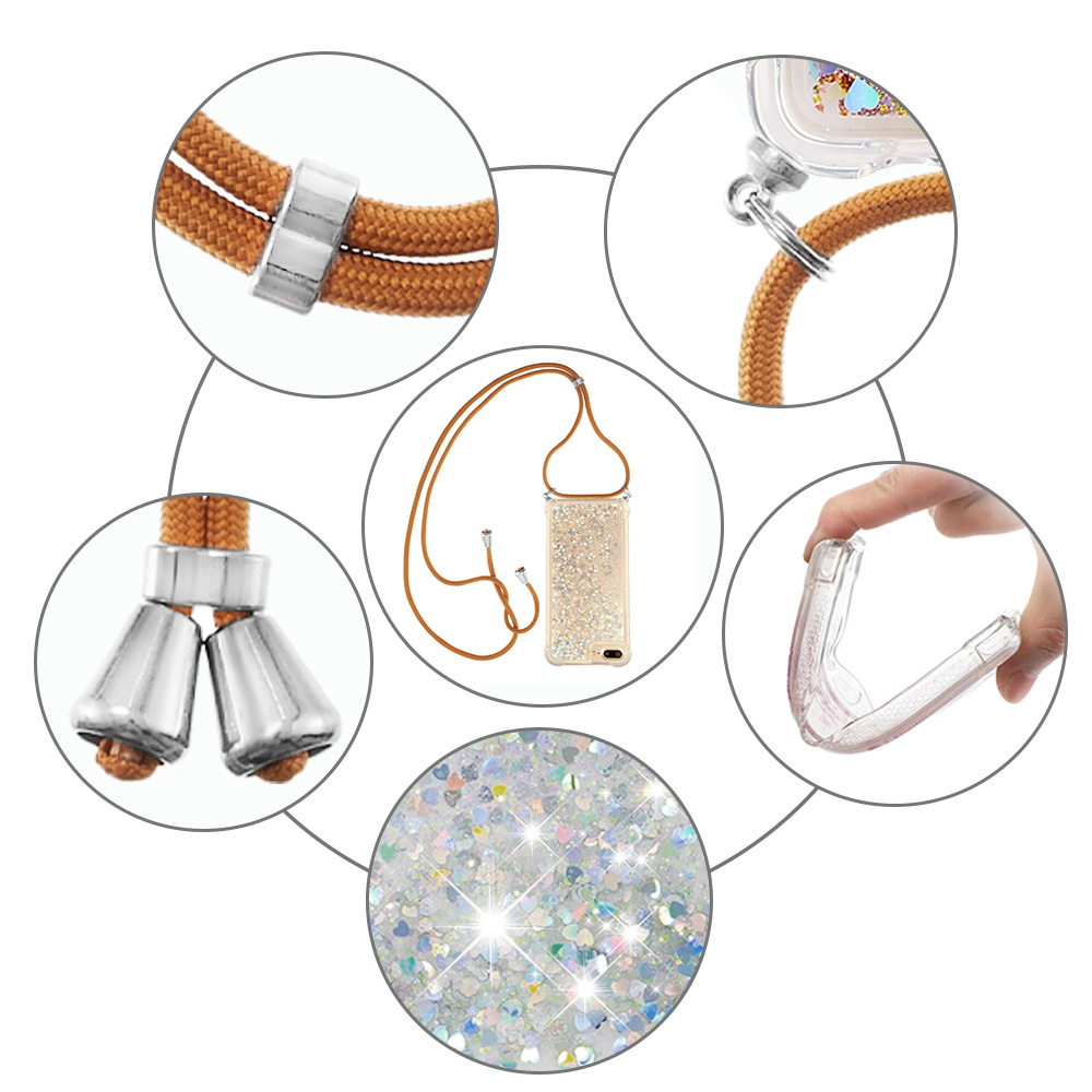 Liquid Bling Glitter Case For iPhone 6s Plus/iPhone 6 Plus/iPhone 7 Plus/iPhone 8 Plus with Lanyard