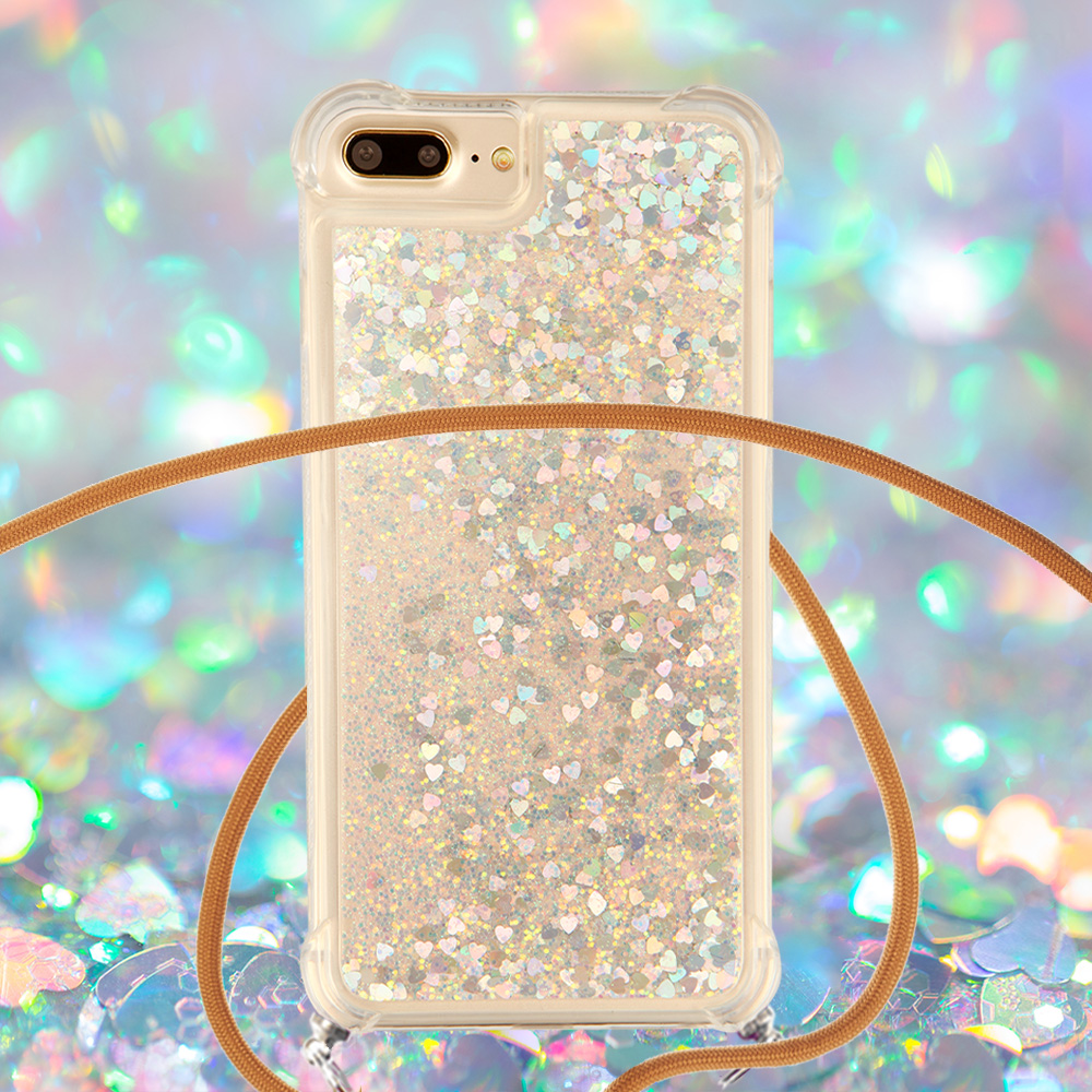 Liquid Bling Glitter Case For iPhone 6s Plus/iPhone 6 Plus/iPhone 7 Plus/iPhone 8 Plus with Lanyard