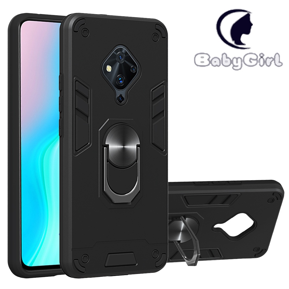 Vivo S5 Case, 2 in 1 Hybrid Ring Kickstand Protective Holder Dual Layer Shockproof Phone Case