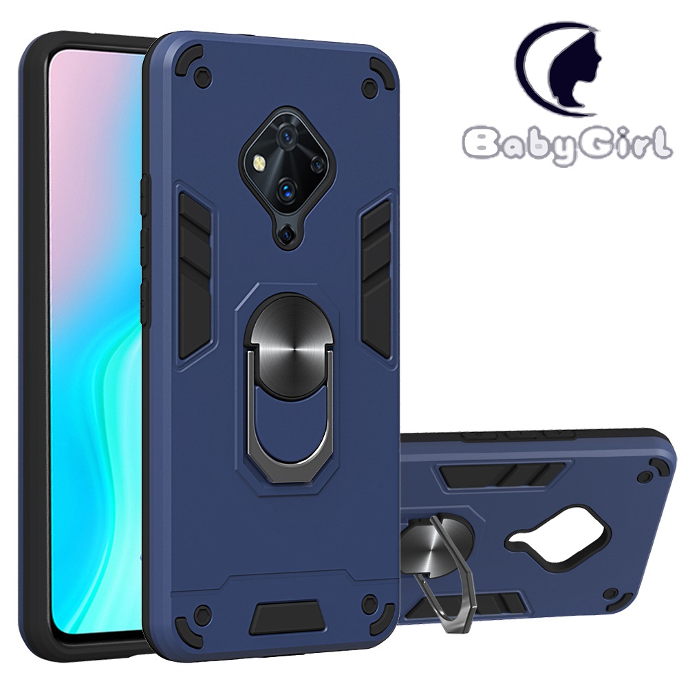 Vivo S5 Case, 2 in 1 Hybrid Ring Kickstand Protective Holder Dual Layer Shockproof Phone Case