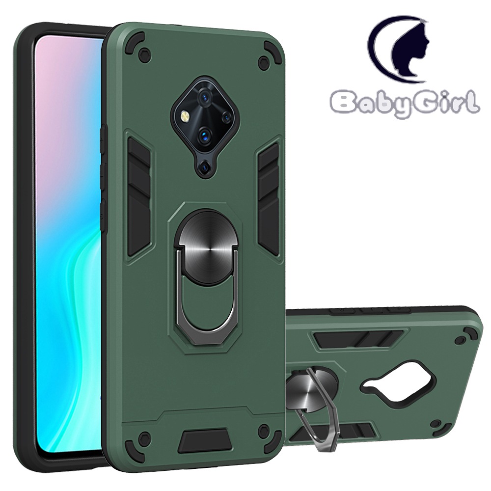 Vivo S5 Case, 2 in 1 Hybrid Ring Kickstand Protective Holder Dual Layer Shockproof Phone Case