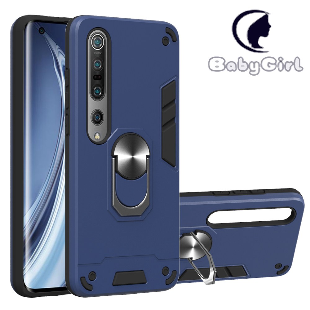 Xiaomi Mi 10 5G / Mi 10 Pro 5G Case,Armor Hard Plastic and Soft TPU with a Kickstand Bumper Cover