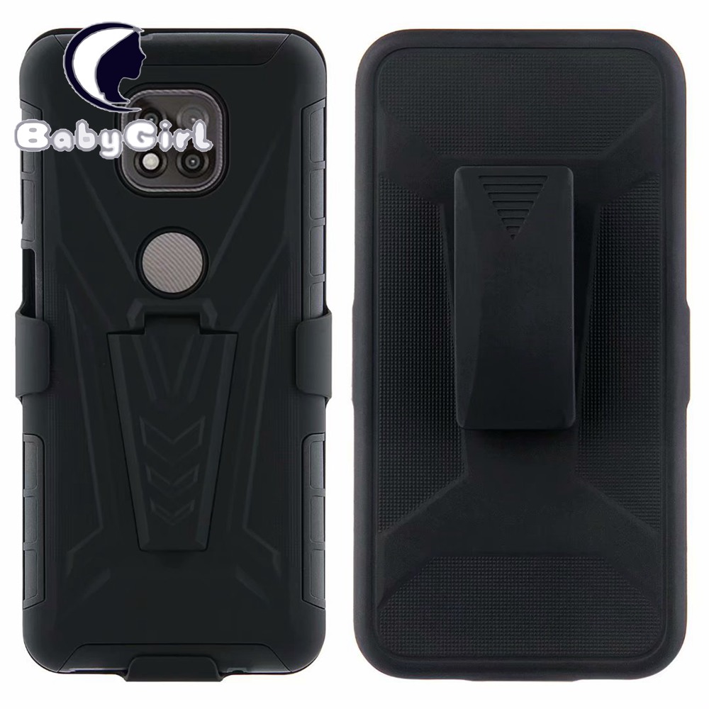 Motorola Moto G Power 2021 Case, Combo Shell Cover w/Built-in Kickstand + Swivel Belt Clip Holster
