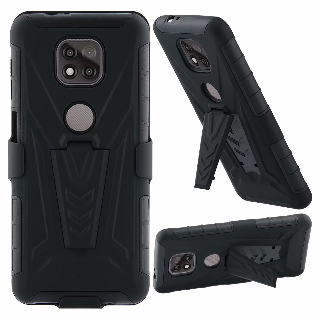 Motorola Moto G Power 2021 Case, Combo Shell Cover w/Built-in Kickstand + Swivel Belt Clip Holster