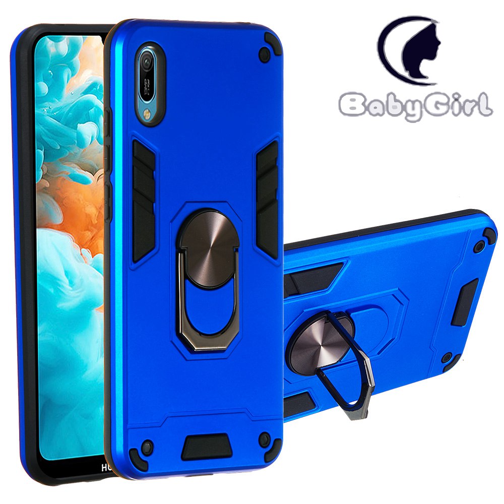 Huawei Y6 Pro 2019 (6.09 inch) Case, 2 in 1 Shockproof Hybrid Dual Layer Armor Defender Cover