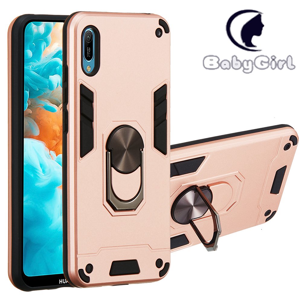 Huawei Y6 Pro 2019 (6.09 inch) Case, 2 in 1 Shockproof Hybrid Dual Layer Armor Defender Cover
