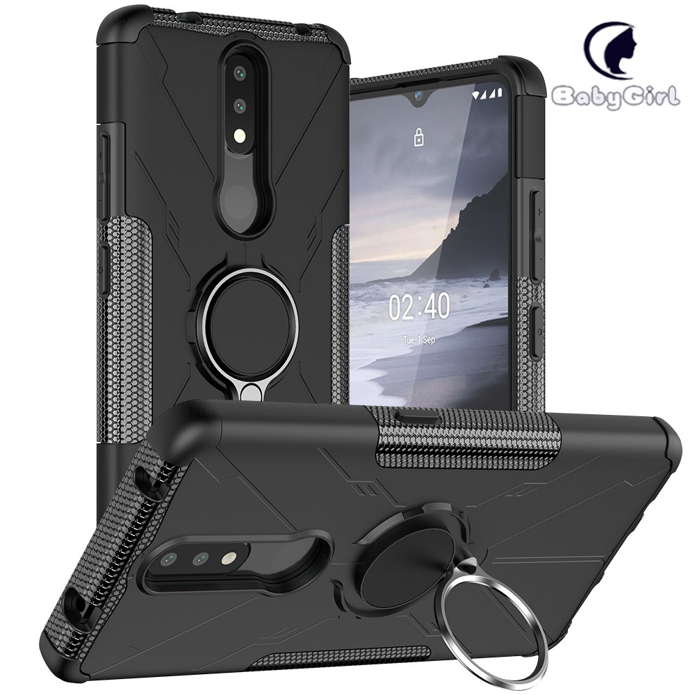 Nokia 2.4 Case, (TPU + PC) Dual Layer Hybrid Armor Heavy Duty Shockproof Phone Cover Shell