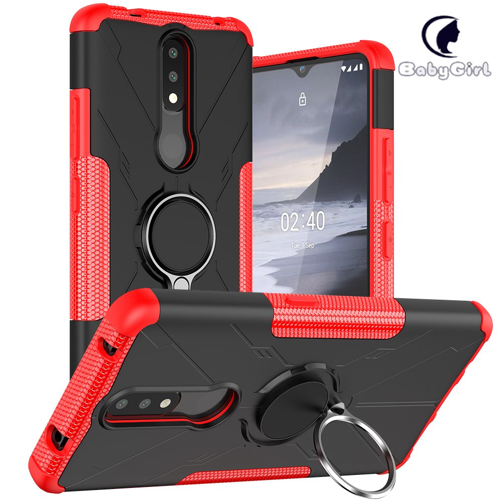 Nokia 2.4 Case, (TPU + PC) Dual Layer Hybrid Armor Heavy Duty Shockproof Phone Cover Shell