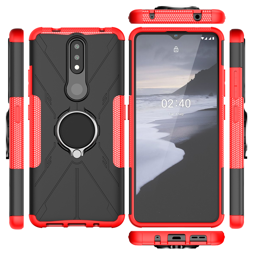 Nokia 2.4 Case, (TPU + PC) Dual Layer Hybrid Armor Heavy Duty Shockproof Phone Cover Shell