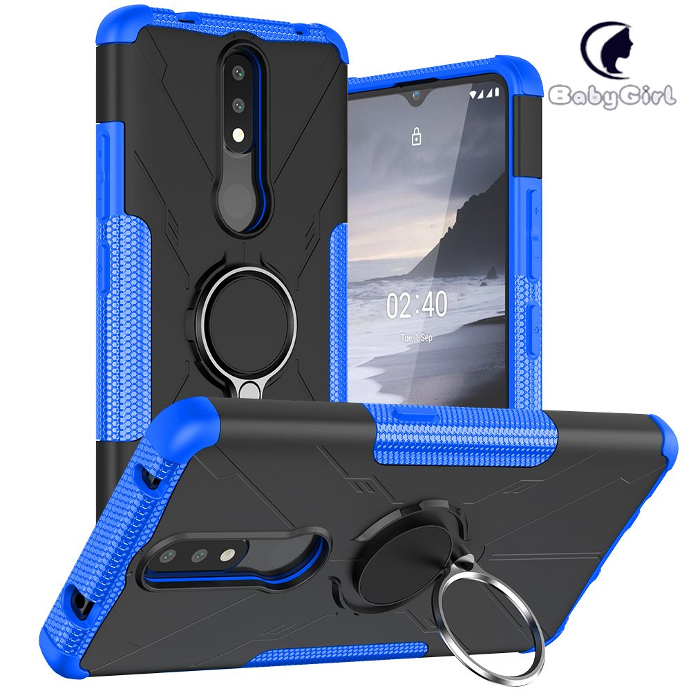 Nokia 2.4 Case, (TPU + PC) Dual Layer Hybrid Armor Heavy Duty Shockproof Phone Cover Shell