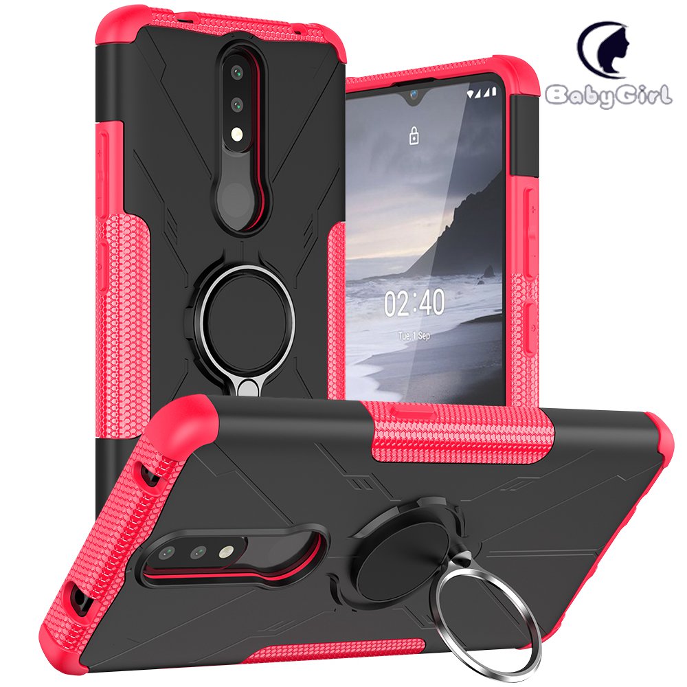 Nokia 2.4 Case, (TPU + PC) Dual Layer Hybrid Armor Heavy Duty Shockproof Phone Cover Shell