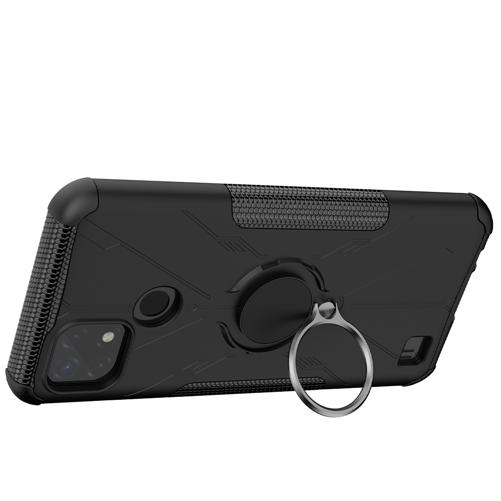 Oppo Realme C20/Realme C21 Case, (TPU + PC) Dual Layer Hybrid Armor Heavy Duty Shockproof Cover