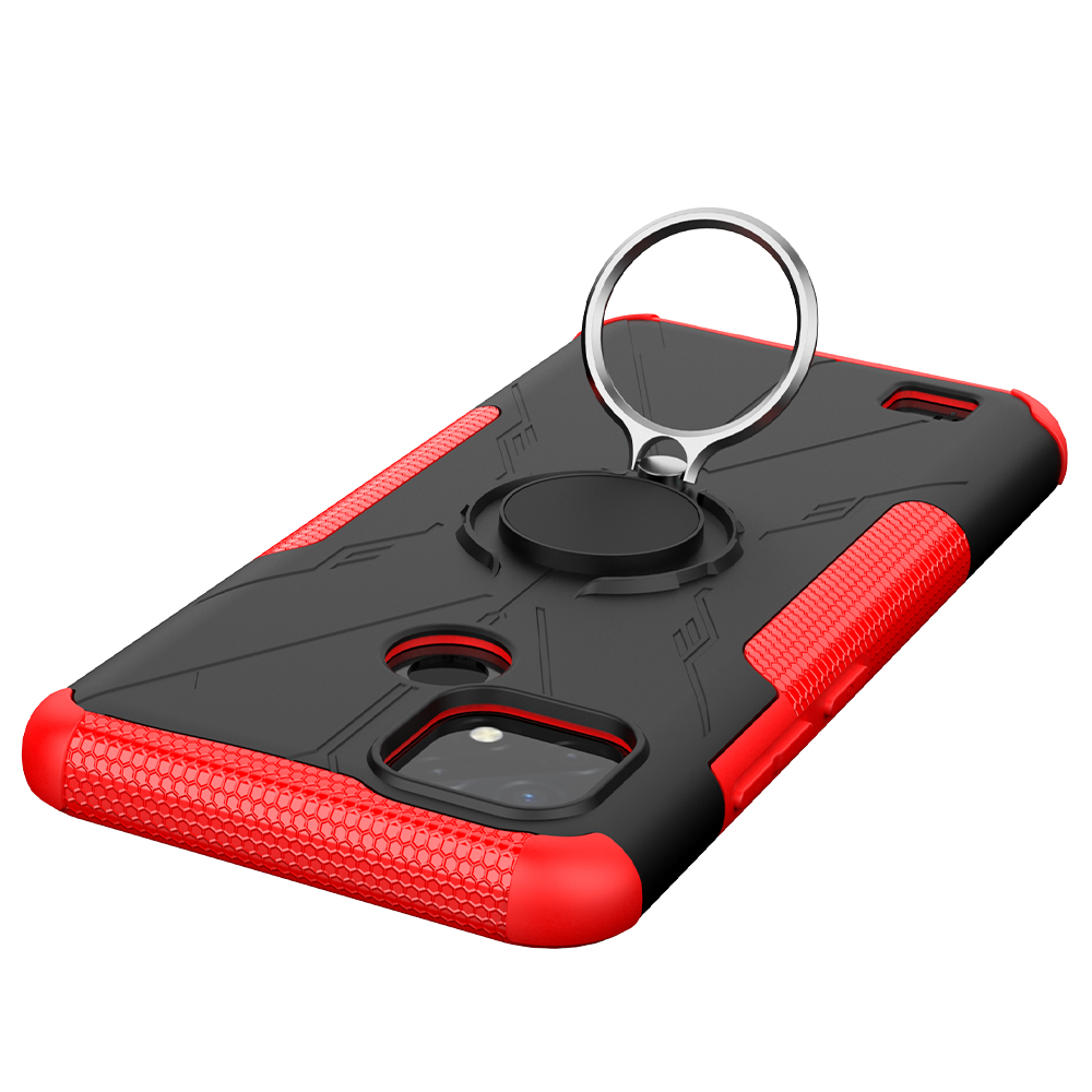 Oppo Realme C20/Realme C21 Case, (TPU + PC) Dual Layer Hybrid Armor Heavy Duty Shockproof Cover