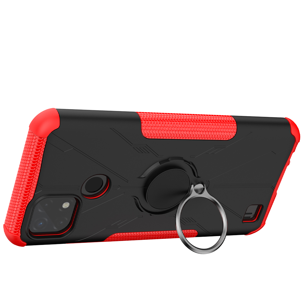 Oppo Realme C20/Realme C21 Case, (TPU + PC) Dual Layer Hybrid Armor Heavy Duty Shockproof Cover
