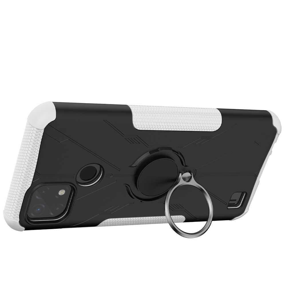 Oppo Realme C20/Realme C21 Case, (TPU + PC) Dual Layer Hybrid Armor Heavy Duty Shockproof Cover