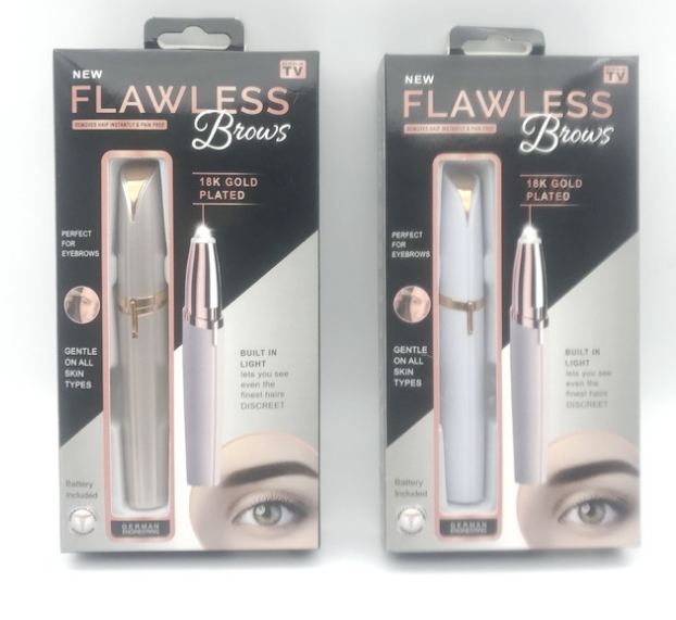 Flawless Brows Electric Eyebrow Pencil Shaving Tool Easily Use White