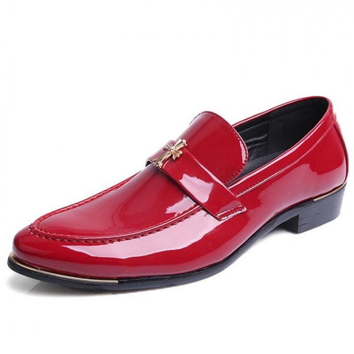 red shiny dress shoes