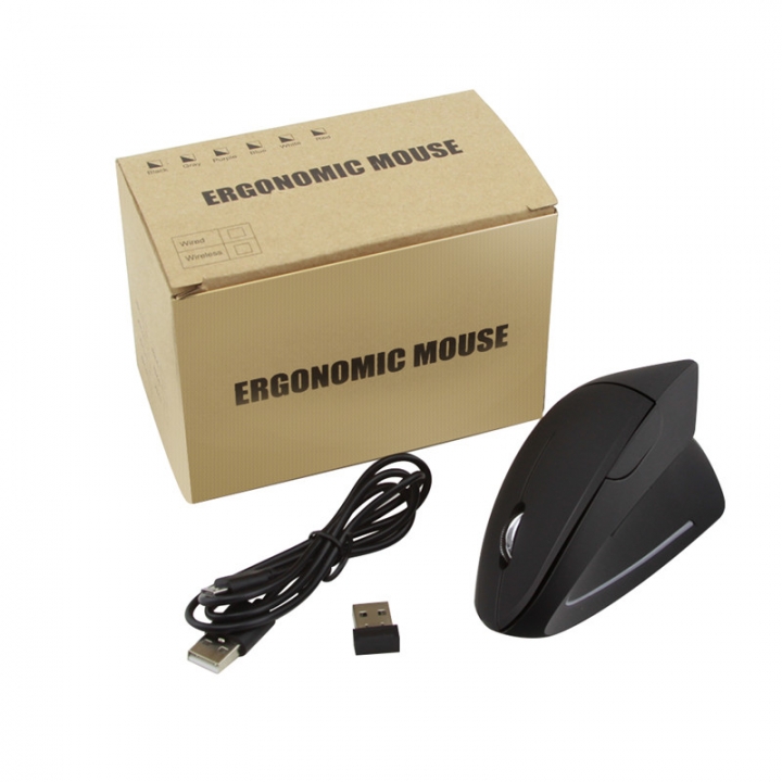 Rechargable 2.4G Wireless Mouse Ergonomic Design 6 Buttons USB Vertical Mouse for Computer Laptop