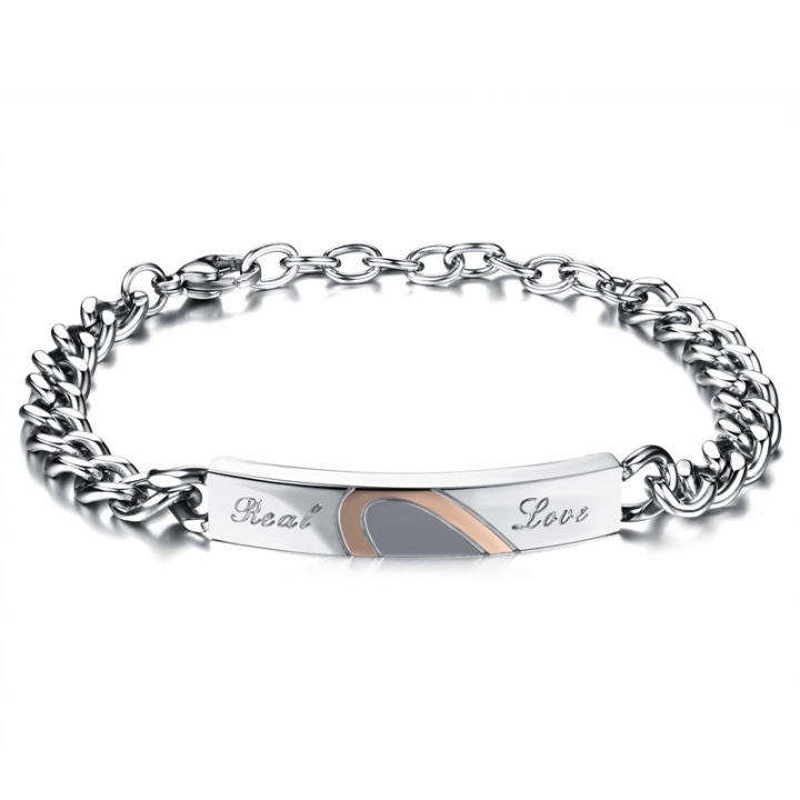 Pair of Couple Bracelet Fashion Titanium Steel Men and Women Lover Bangle