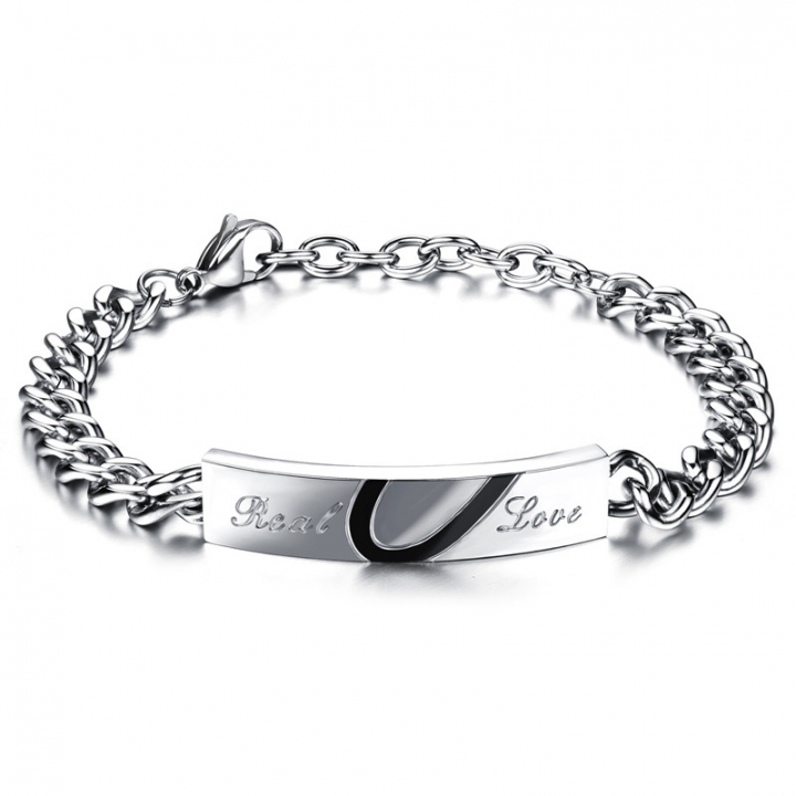 Pair of Couple Bracelet Fashion Titanium Steel Men and Women Lover Bangle