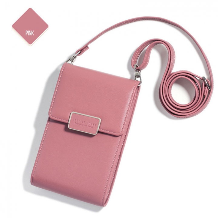 Lady Multifunction PU Leather Phone Wallet Bag Coin Purses Card Holder with Adjustable Strap