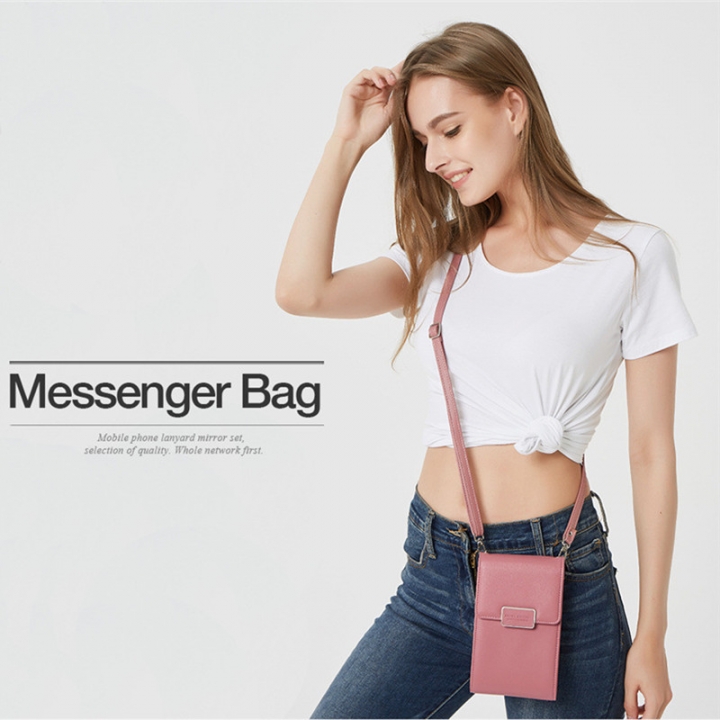 Lady Multifunction PU Leather Phone Wallet Bag Coin Purses Card Holder with Adjustable Strap