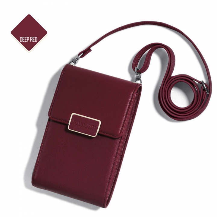 Lady Multifunction PU Leather Phone Wallet Bag Coin Purses Card Holder with Adjustable Strap