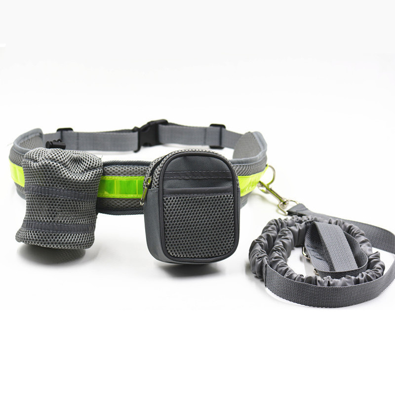 Elastic Belt Running Dog Leash Chain Lead Sports Pet Collar Rope Handsfree Dog Traction Rope Set