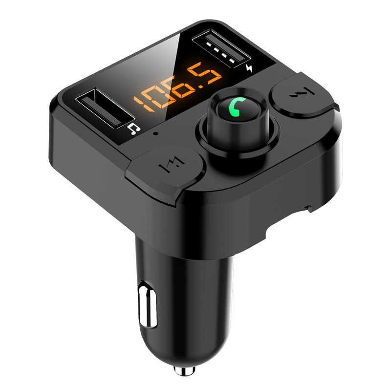 Bluetooth 5.0 Car Kit Wireless FM Transmitter Dual USB Fast Charger Audio Mp3 Player with TF Slot