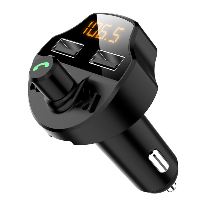 Bluetooth 5.0 Car Kit Car Wireless FM Transmitter Dual USB Fast Charger Car Mp3 Player with TF Slot