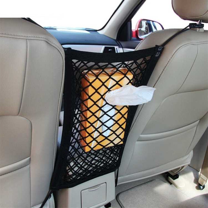 Universal Nylon Car Storage Net Pocket Hooks Hanging Elastic Rope Mesh Bag