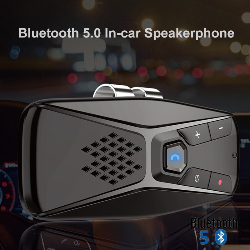 Bluetooth 5.0 In-car Speakerphone Wireless Handsfree Calling Car Kit Car Audio Receiver Music Player