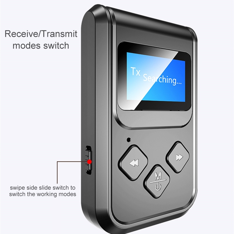 Bluetooth 5.0 Transmitter Receiver 3.5mm AUX Stereo Wireless Audio Adapter for Car TV PC Speakers
